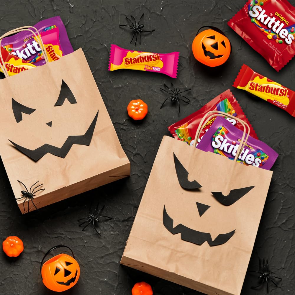 Skittles, Starburst Fun Size Chewy Candy Assorted Variety, Individually Wrapped, 32.28 Ounces, Bulk Bag