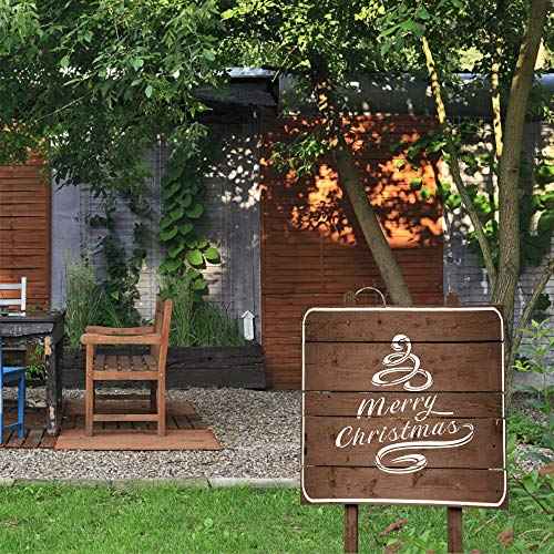 Merry Christmas Ribbon Alphabet Large Letter Winter Stencil for Painting on Wood, Canvas, Walls, Floors, Fabrics and Furniture, Paint Wooden Signs, DIY Home Decor, Reusable Plastic Stencil£¨10" x 10"£©