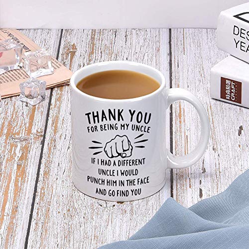 Uncle Gift Mug - DQG CVT Thank You For Being My Uncle 11oz White Coffee Cup (Uncle)