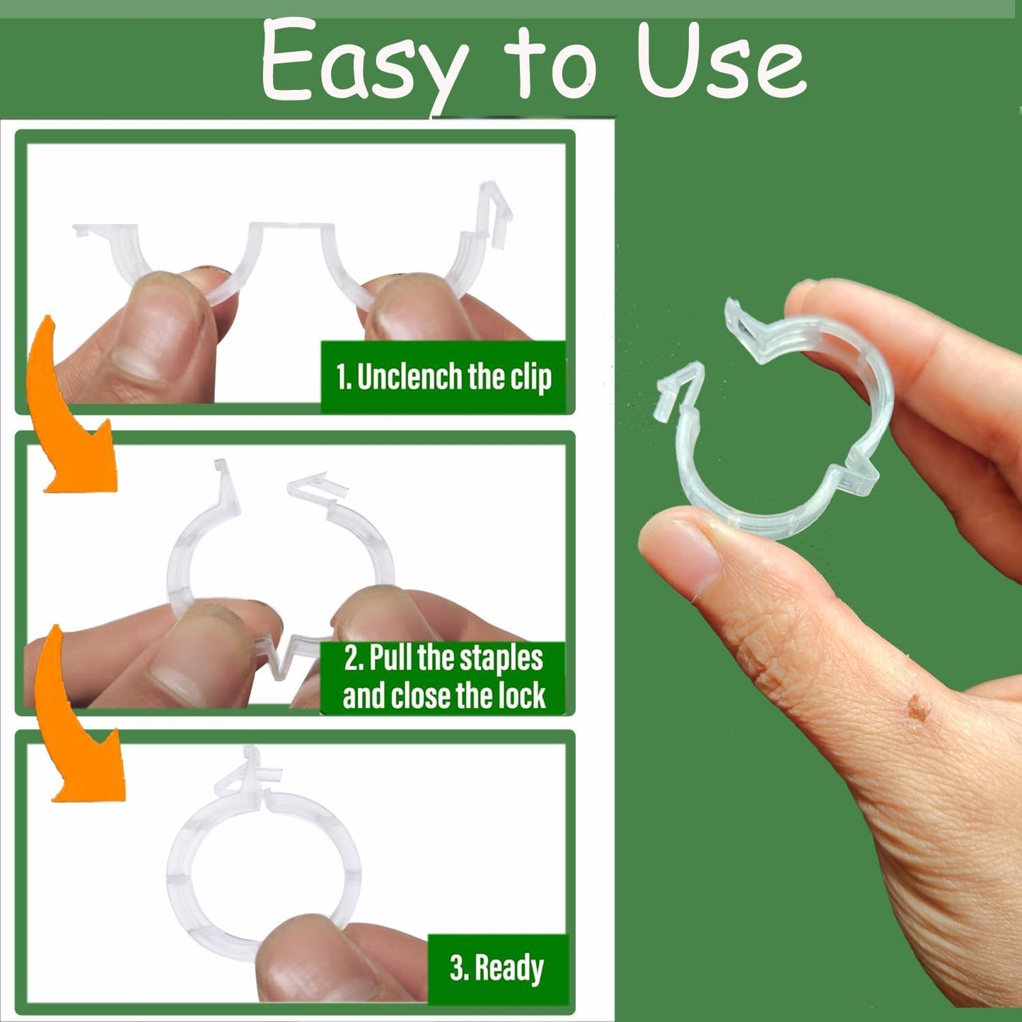 Plant Support Clips by [Brand Name] - 100PK White Tomato Clips for Trellis & Climbing Plants