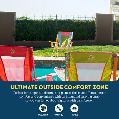 GCI Outdoor Comfort Pro Rocker Camping Chair - Portable Folding Rocking Chair with Durable Armrests & Drink Holder | Sweet Tea