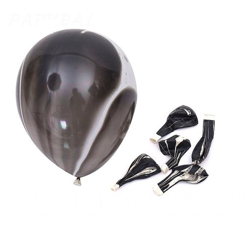 AnnoDeel 50pcs 12inch Marble Latex Balloons, Black White Grey Rainbow Marble Balloons for Wedding Baby Birthday Party Balloon Decorations