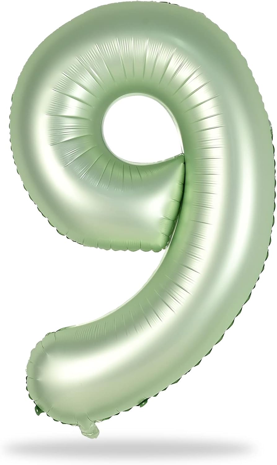 Skiennix 40'' Sage Green Number 9 Balloon - Self-Inflating Foil for 9th Birthday & Jungle Safari Decor
