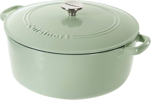 Cuisinart Enameled Cast Iron Round Casserole - Mint Green, 7-Quart | Classic Chef's Design