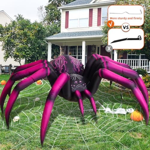 9 FT Halloween Inflatable Purple Gradient Spider with LEDs Outdoor Decor