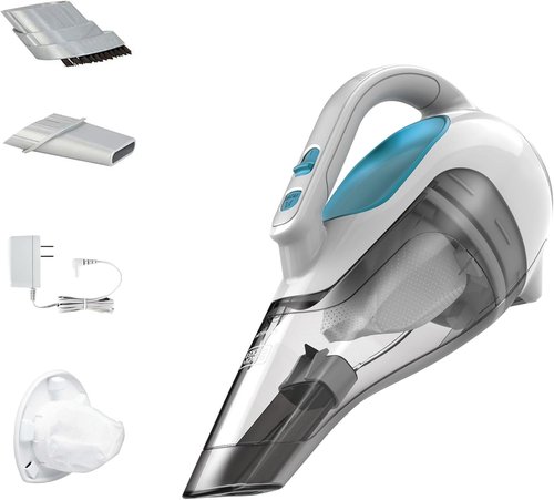 BLACK+DECKER Cordless Handheld Vacuum - Powerful Suction, Portable for Car & Home, Rechargeable, Wide Mouth