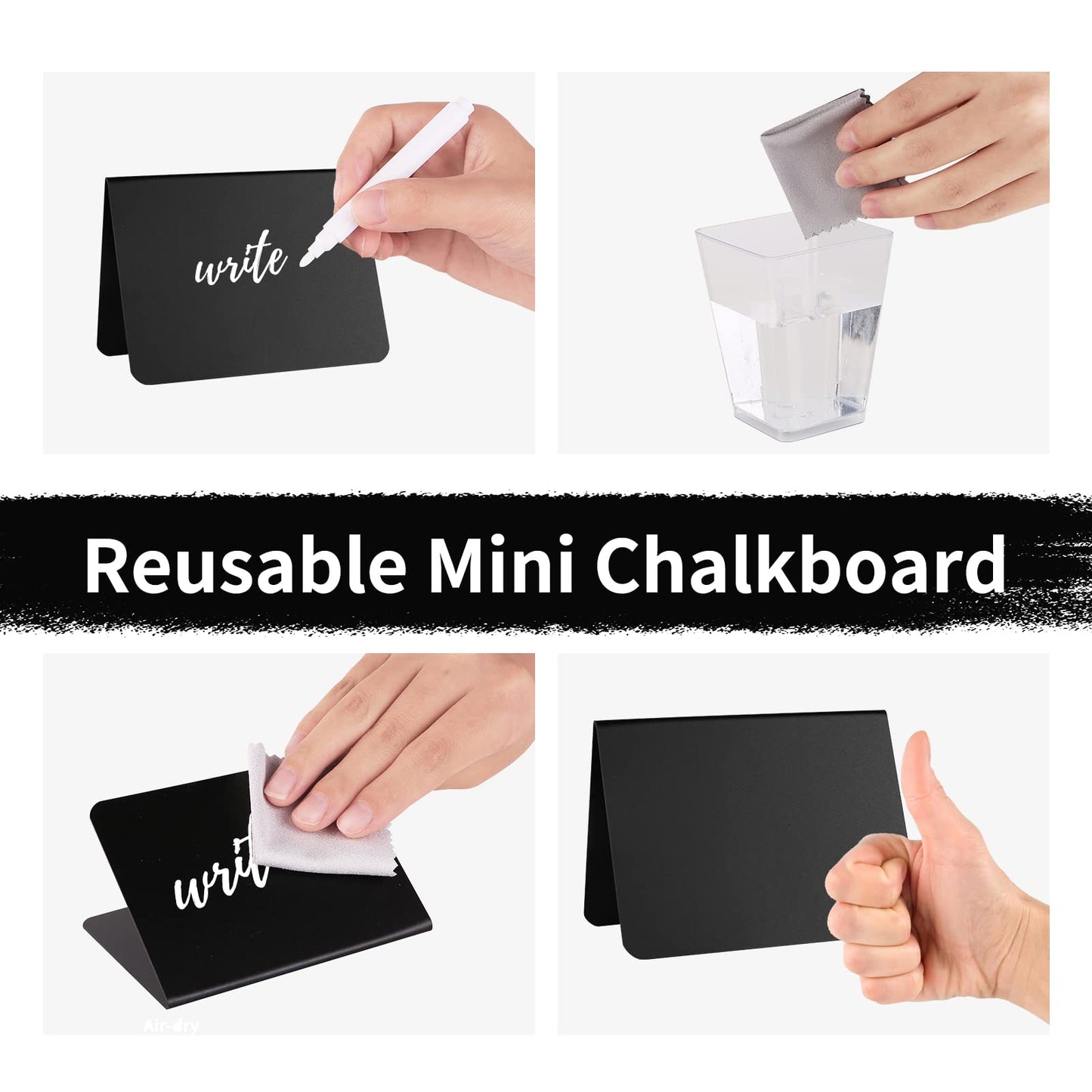 12 Pack 4"x3"Mini Chalkboard Signs for Chalk Sign for Food - Party - Buffet - Table Sign Chalkboard - Wedding - Bakery - Small