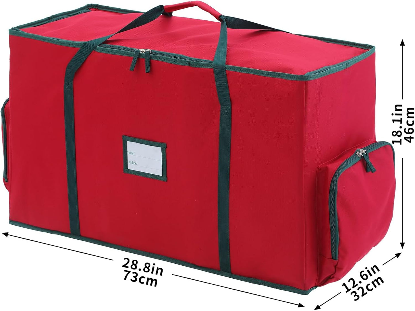 Skiennix 2-In-1 Christmas Ornament Organizer Box - Holds 73 Holiday Ornaments, Adjustable Space & Pockets for Figurines