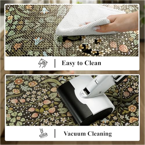 Collive Black Non-Slip Washable Kitchen Floor Mats Set of 2, 17.3x47 & 17.3x29 inches