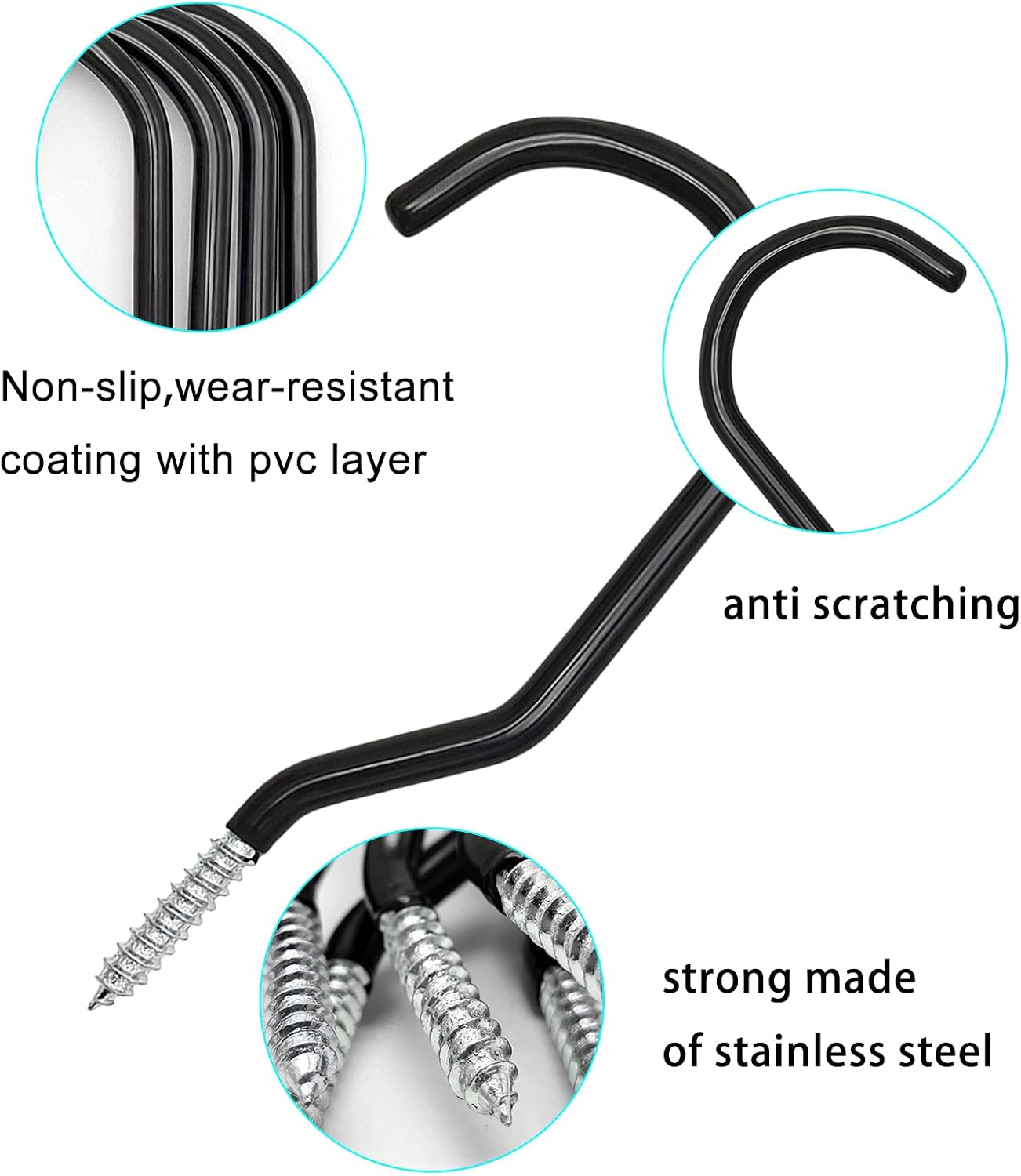Skiennix 12PCS Heavy Duty Bike Storage Hooks - Wall Mounted Bicycle Hooks for Garage & Ceiling