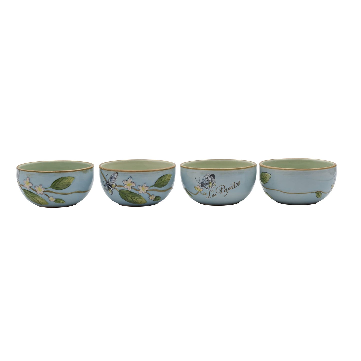 Fitz & Floyd Fitz and Floyd Toulouse Small Fruit Bowls, Set of 4, 5-Inch, Blue