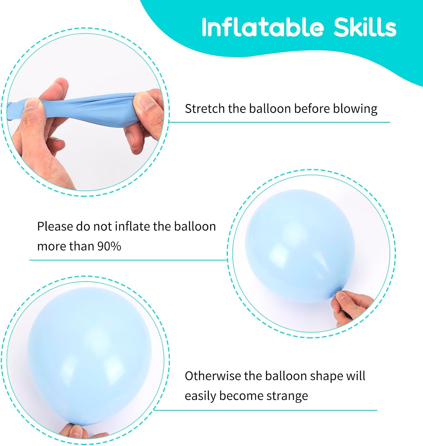 RUBFAC Blue Green Balloons - 129pcs in Various Sizes for Garland & Arch | Perfect for Parties & Events