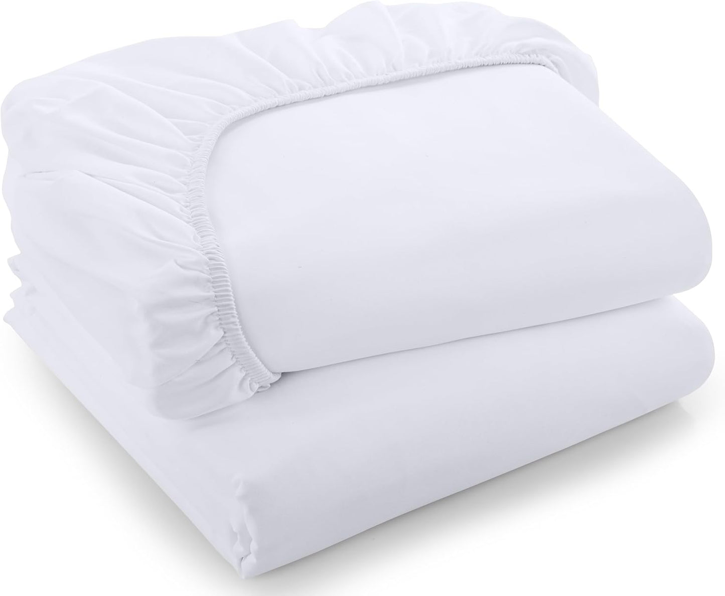 Utopia Bedding Fitted Sheets - Soft Brushed Microfiber with Deep Pockets - Pack of 2 (Full, White)