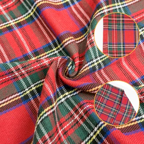 Niviy Red Green Plaid Christmas Table Runner 12 x 72 Inches - Festive Holiday Decor