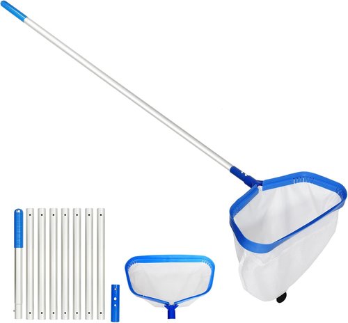Joyhalo Pool Skimmer Net - Adjustable 2.5FT-10FT Aluminum Pole & Fine Mesh for Efficient Leaf Cleaning