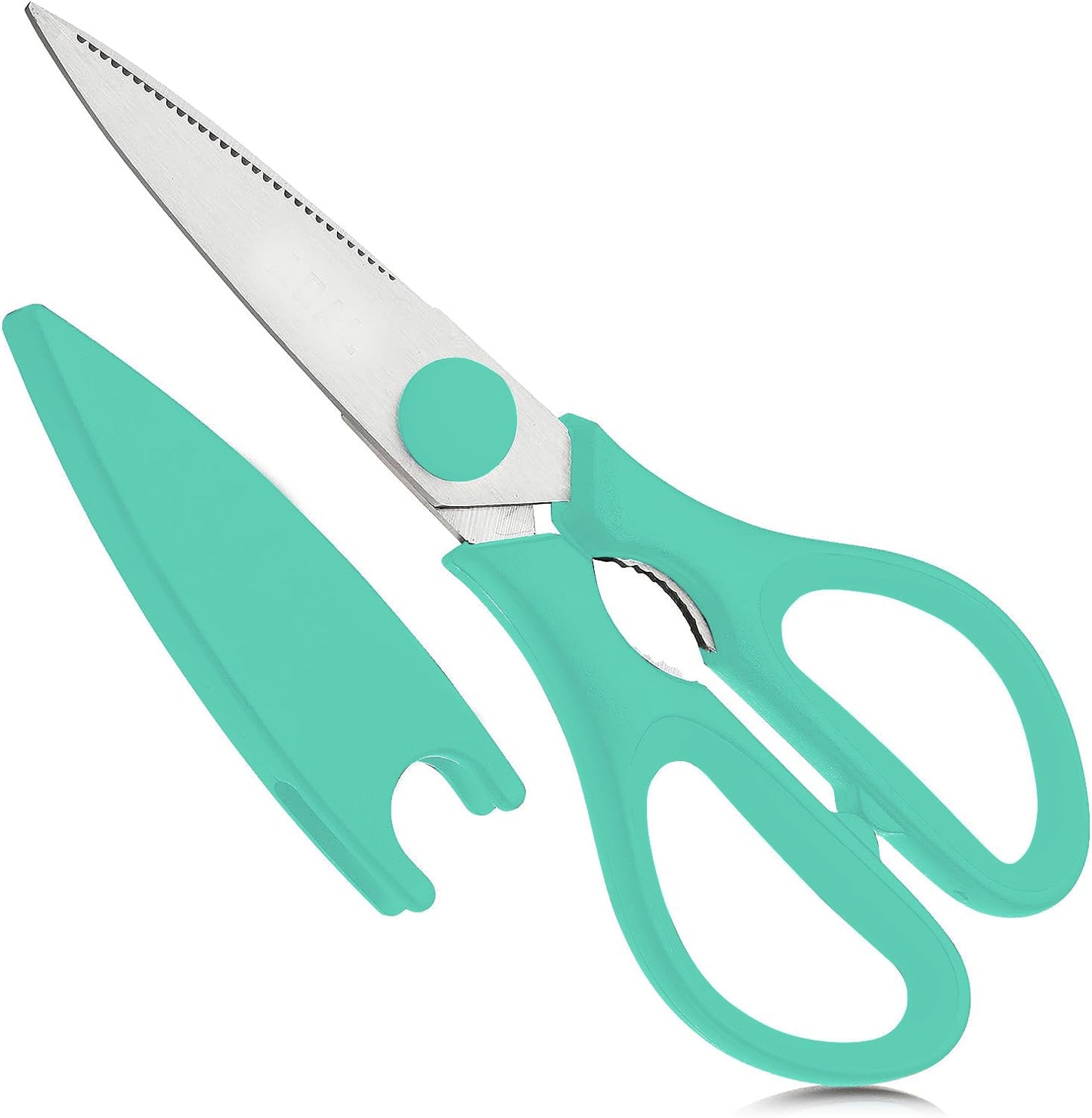 Rainspire Premium Kitchen Scissors All Purpose Heavy Duty Kitchen Shears for Food, Dishwasher Safe, Protective Sheath, Stainless Steel, Mint Green