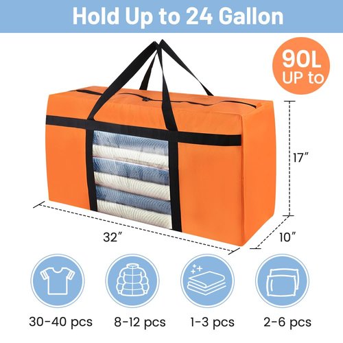 CIVJET 6 Pack Moving Bags Heavy Duty Extra Large, Moving Supplies&Boxes with Reinforced Zippers and Handles, College Clear Packing Bags for Moving Clothes, Storage Bags Moving Totes Camping Essentials