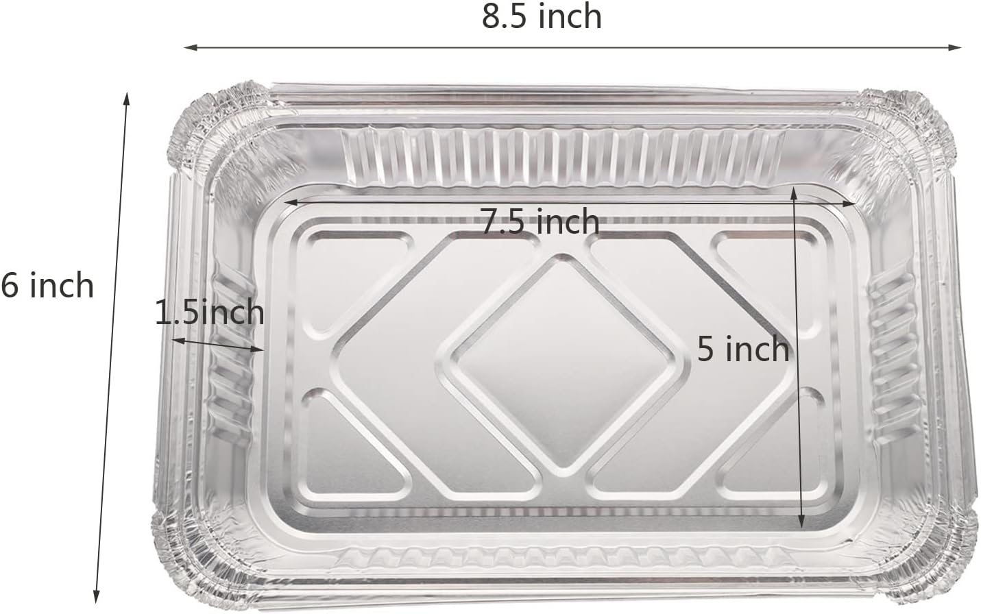 Waytiffer 20-Pack Drip Pans - Disposable Aluminum Foil BBQ Grease Trays for Weber Grills | 8.5 x 6 Inch