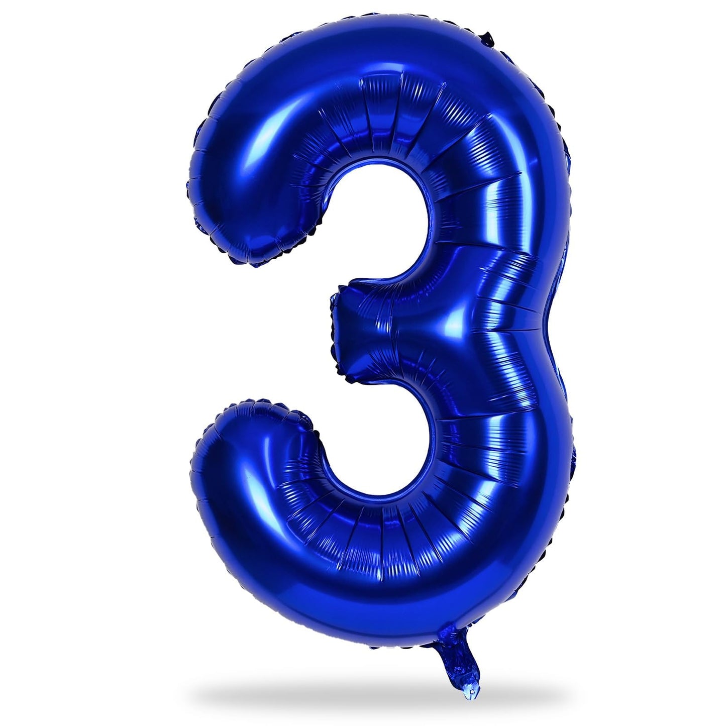 Navy Blue Number 3 Balloon, 40In Large Dark Blue Foil Number Balloons Set 0-9 for Women, Self Inflating Royal Blue Digital 3 Helium Balloon for Boys 3rd Birthday Party Decorations Supplies