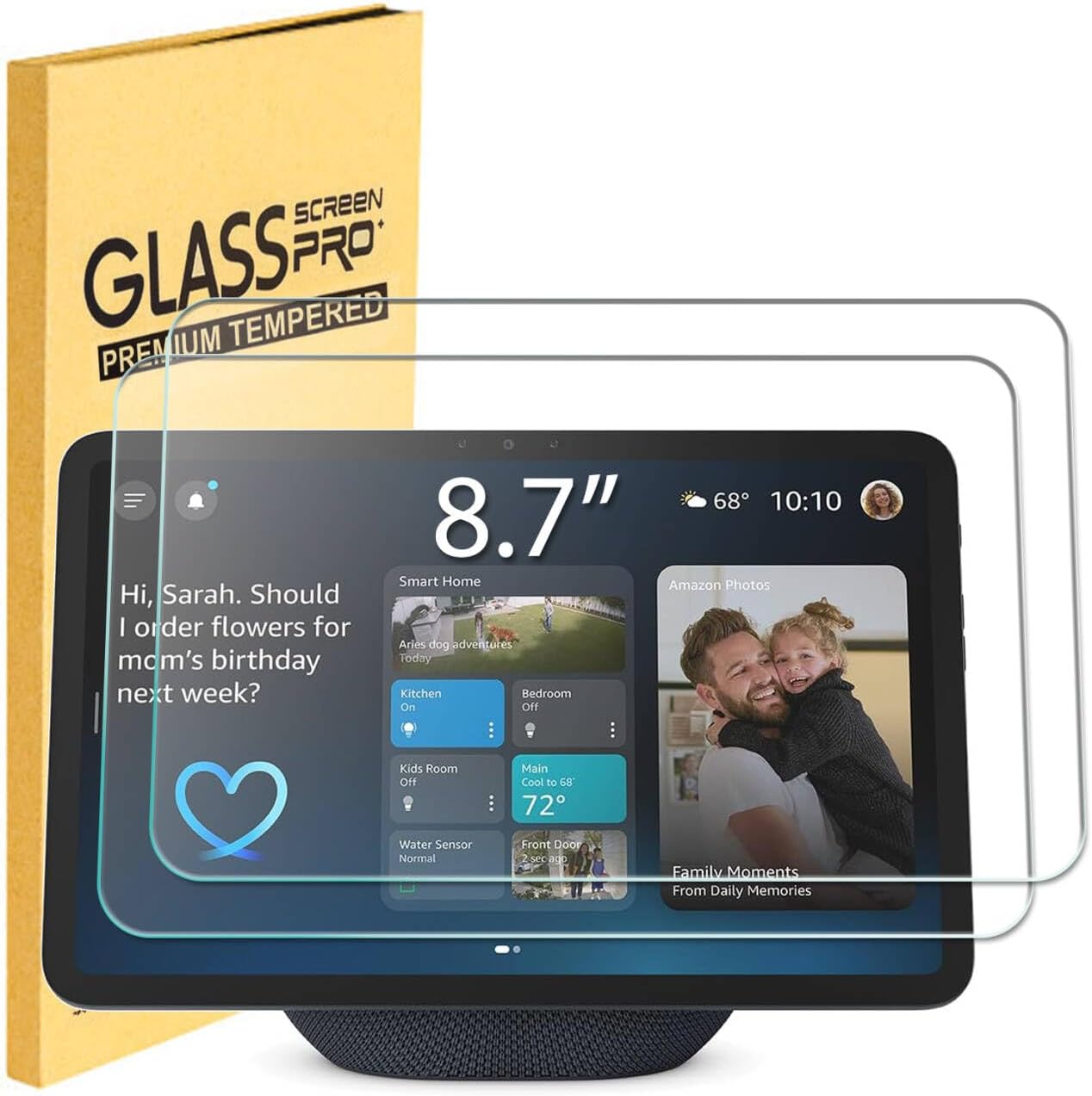 MUBUY-GOL Tempered Glass Screen Protector - 9H Hardness, Ultra Clear, Anti-Fingerprint | Fits New Echo Show 8 (4th Gen, 8.7 Inch, 2025 Release)