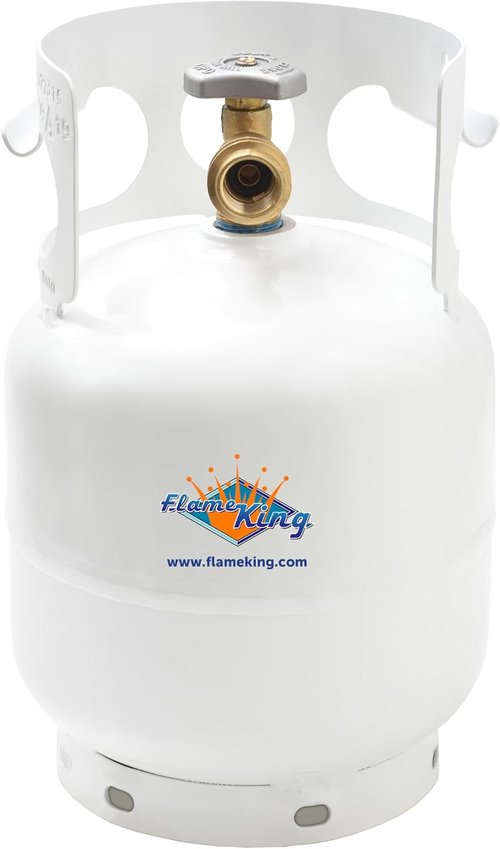 Flame King 5 Pound Propane Tank Cylinder - Ideal for Portable Grills, Fire Pits & Heaters | White