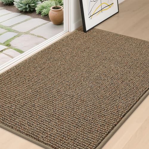 BEQHAUSE Beige Dirt Trapper Door Mat 32x48 Inches Non-Slip Washable Entry Rug