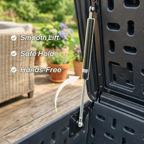 300 Gallon Outdoor Deck Box by [Brand Name] - Waterproof Thick Resin Storage for Patio & Garden (Black)