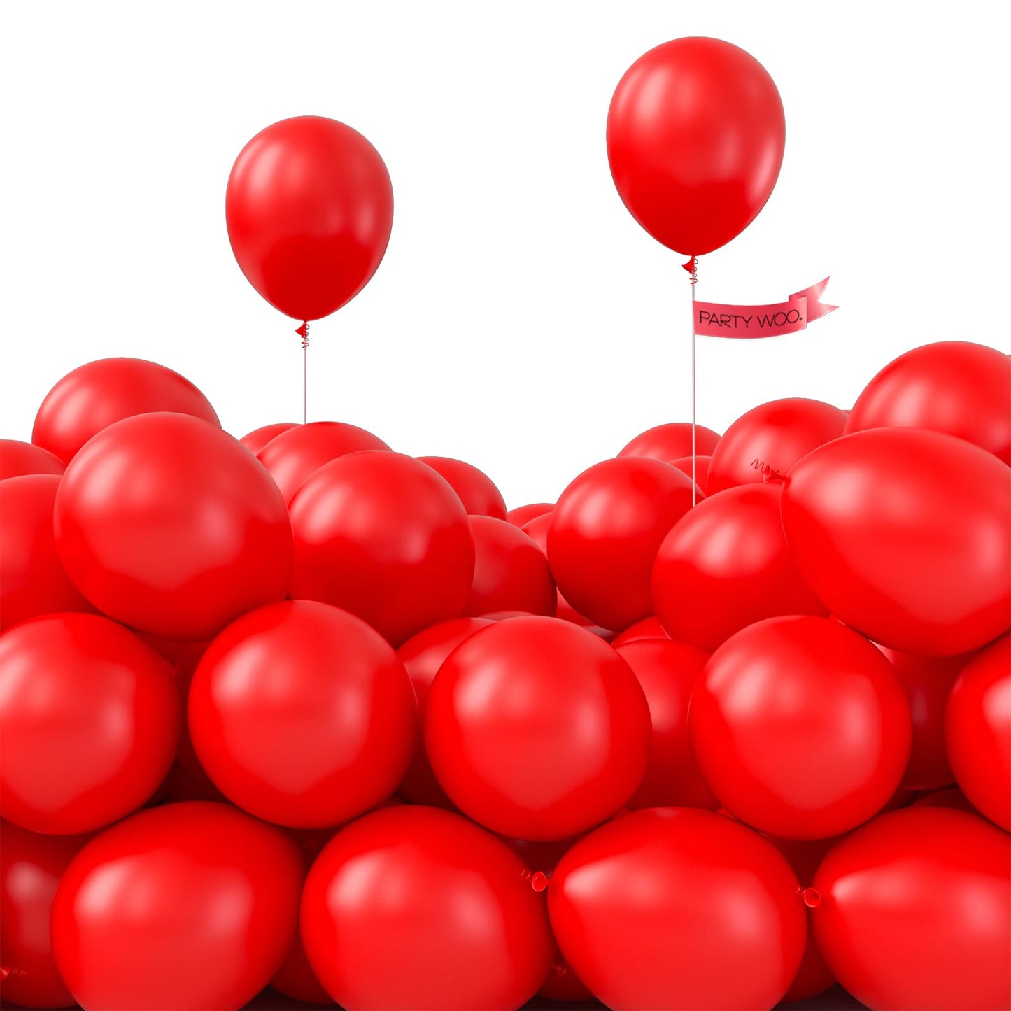 PartyWoo Red Balloons 100pcs 5 Inch Small Mini Matte Red Latex Balloons for Birthday Graduation Bachelorette Citizenship Anniversary Strawberry Cherry Casino Movie Theme Party Decorations Red-Y57