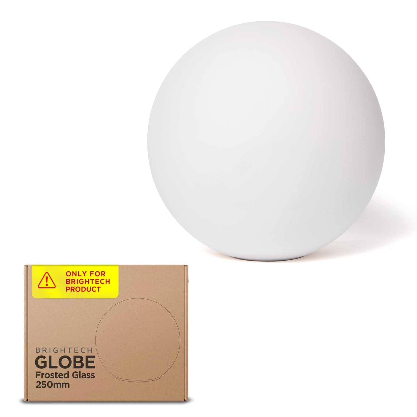 Brightech Globe Lamps Replacement Globe - Frosted Glass, Large Globe Size - 9.8 Inch Diameter and Threaded Fitter - Compatible with Brightech Luna and Luna Drop Floor Lamps - 250mm