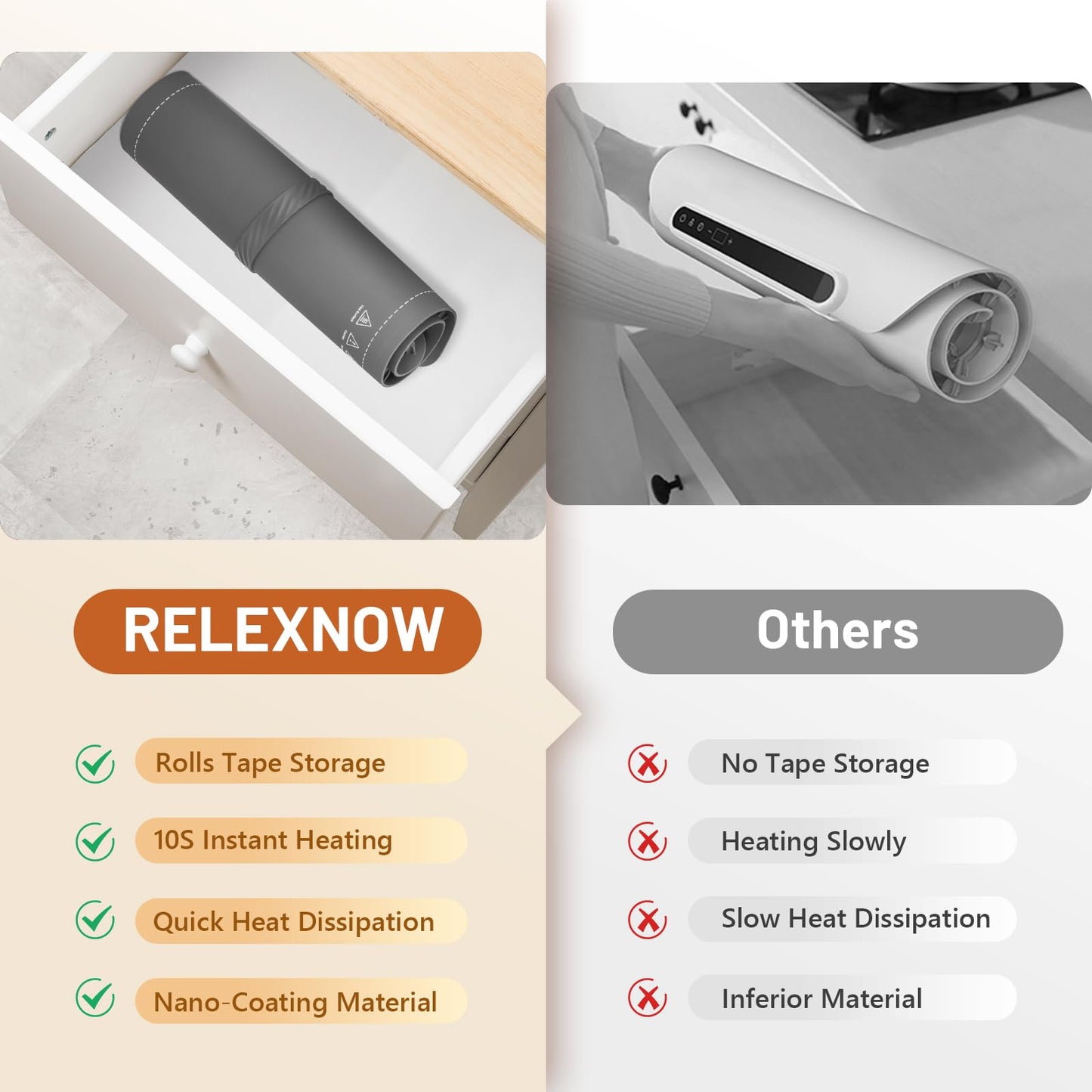 Food Warming Mat, Full Surface Heating Silicone Electric Warming Tray with 3 Level Temperature Settings, Auto Shut-Off, Foldable Roll Up Food Warmer for Parties Buffets, Gatherings