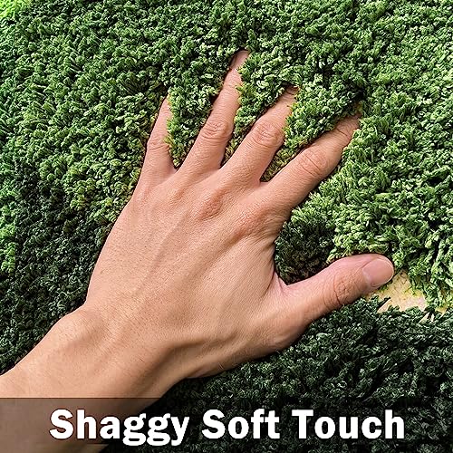 35x60 Inch 3D Moss Rug Shag Carpet Tropical Indoor Non Slip Floor Mat for Bedroom & Living Room - Green