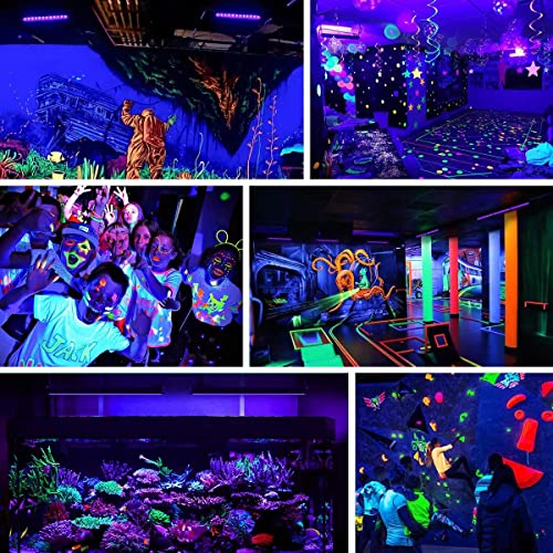4 Pack 100W LED Black Light Flood Lights - Waterproof Stage Party Glow