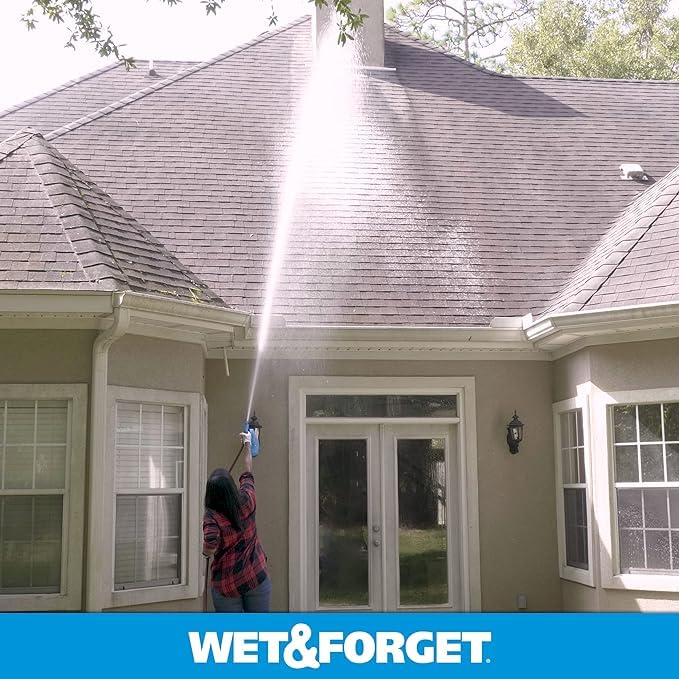Wet & Forget Outdoor Cleaner & Stain Remover Hose End 48oz - Moss, Mold, Mildew, Algae