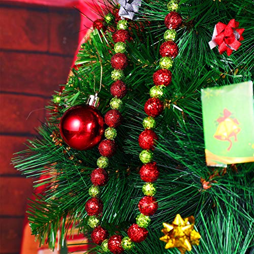 Willbond 16 ft Beaded Christmas Garland with Glitter Beads