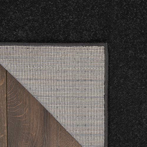 Black 7' x 10' Area Rug - Easy Clean, Non-Shedding, Versatile Indoor Outdoor