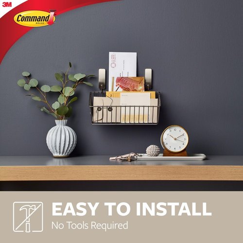 Command Medium Brushed Nickel Wall Hook - Damage-Free Adhesive Coat Hooks | Holds Up to 3 lb