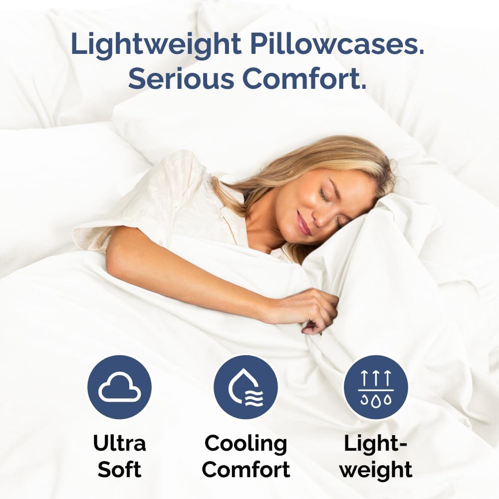 Skiennix Body Pillowcases Set of 2 | Soft & Breathable 20x54 Long Pillow Covers - Antique White