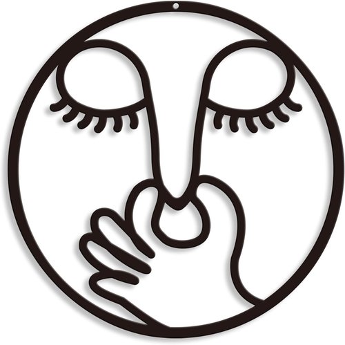 ARTINME Funny Bathroom Wall Decor - Humorous Metal Sign for Guest Toilet | 12'' Round Black Design