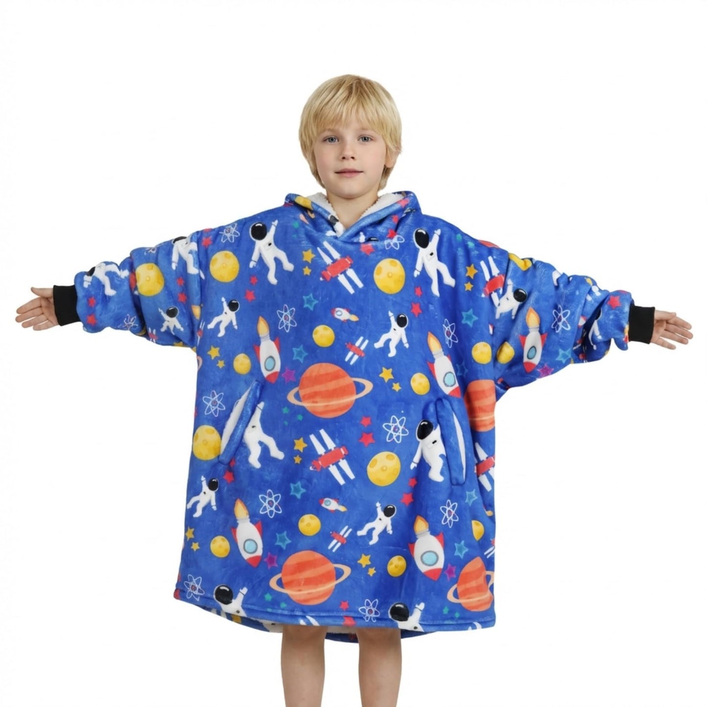 Huglanket Space Gifts, Oversized Wearable Blanket Hoodies, 27 Inches Length, Gifts for Birthday, Christmas, and so on