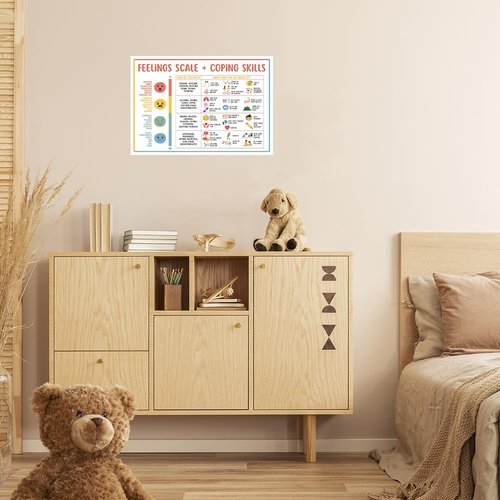 Feelings Chart for Kids by [Brand Name] - Mental Health Poster for Understanding Emotions | Unframed 12x16in