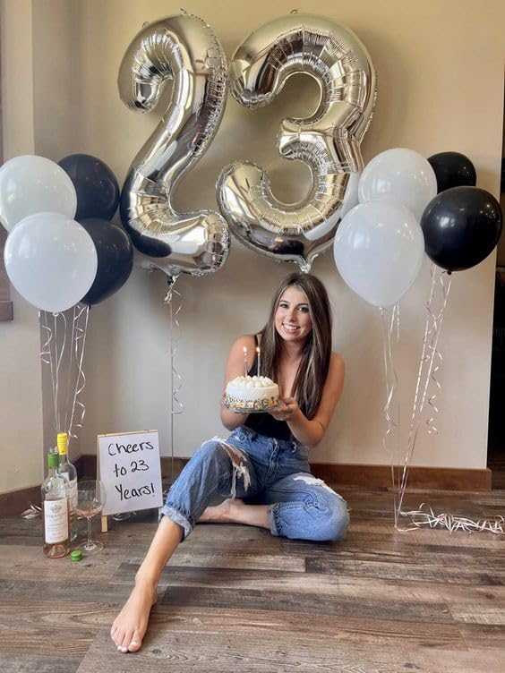 Silver 3 Balloon, Number Balloons 40 Inch, 3rd Birthday Decorations for Kids Girls Boys, Men Women Silver Party Supplies for Party Decorations, Number 3 Balloon