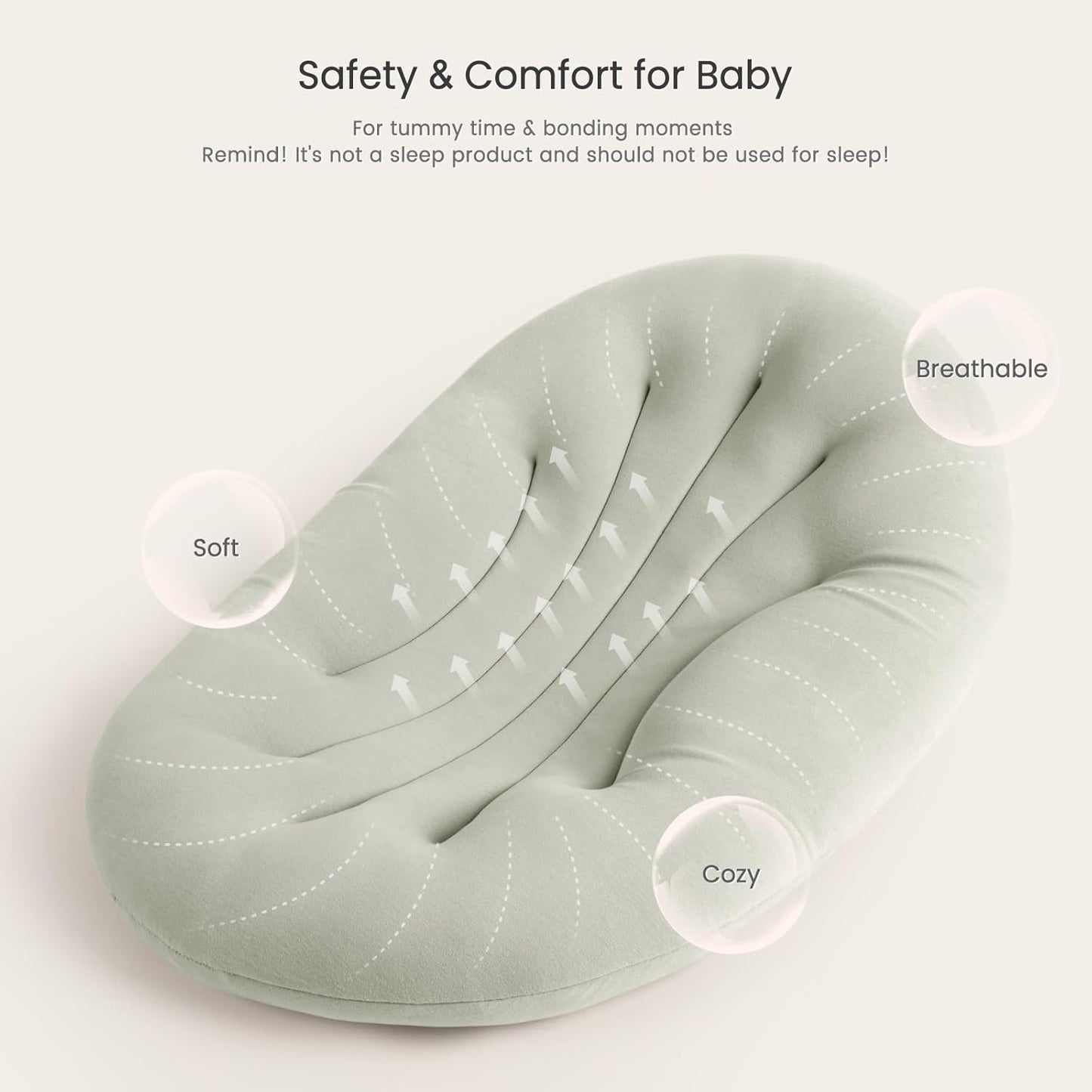 Skiennix Baby Lounger - Portable & Lightweight Pillow for Tummy Time & Diaper Changes | Skin-Friendly for 0-12 Months