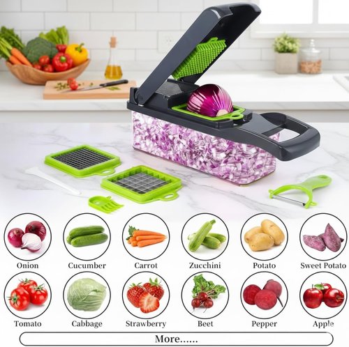 14-in-1 Vegetable Chopper by [Brand Name] - Versatile Food Dicer & Mandoline Slicer for Quick Meal Prep