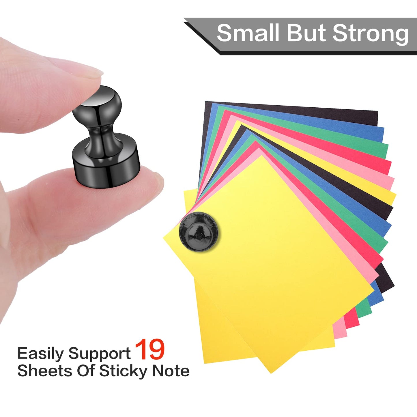 LOVIMAG Fridge Magnets 20Pcs Refrigerator Whiteboard Small Strong Magnet Classroom Kitchen Accessories Decorative Locker Set Decor Must Haves Office Calendar Refrigerador Magnetic Cute Crafts Black
