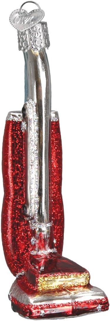 Upright Vacuum Glass Blown Ornament for Christmas Tree - 4.25” x 1.25” - Old World Style