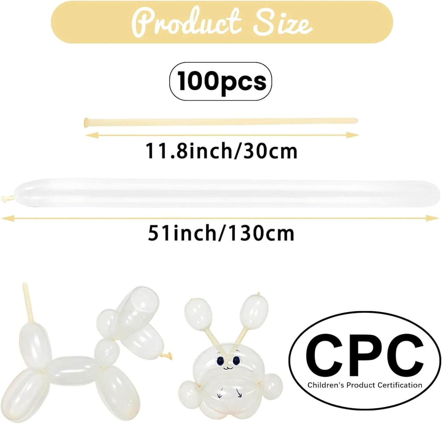 Skiennix 100Pcs Clear 260 Balloons - Long Skinny Balloons for Twisting & Balloon Arches | Party Decorations