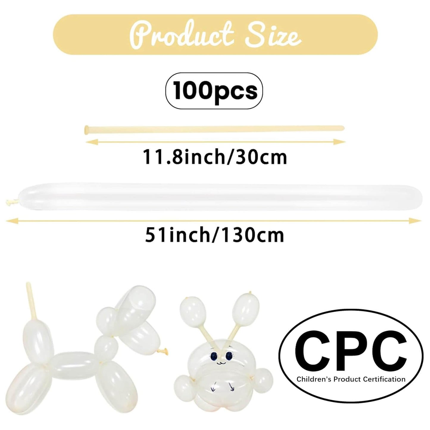 HYKJNBW 100Pcs Clear 260 Balloons, Long Balloon for Tying Balloon Arch, Long Skinny Clear Balloons for Twisting Ballons Animal balloons Birthday Party Wedding Festival Decorations