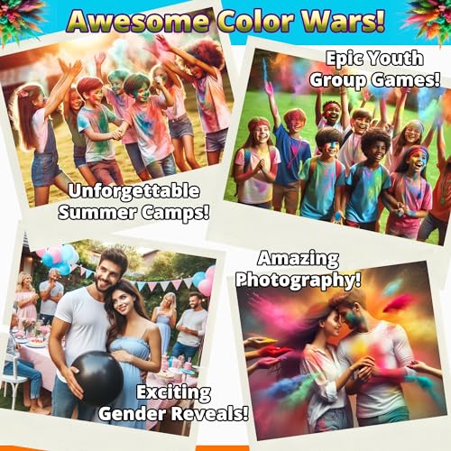 Party Goat 6-Color Bulk Holi Color Powder Pack – 18 lb for Color Runs & Events