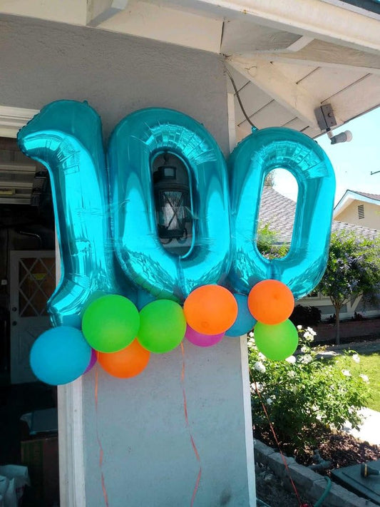 4 Balloon, Blue Number Balloons 40 Inch, 4th Blue Party Decorations, 4 Year Old Four Large Numbers for Party Decor, Number 4 Balloon