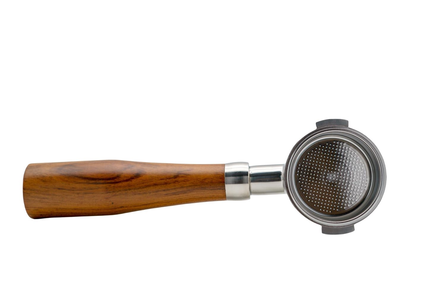 CittaLalage Coffee Espresso 304 Stainless Steel & Wooden Bottomless Portafilter 51mm 2 Ears with Filter Basket (14-18g) Fits for Delonghi Coffee Machine ECP3420/ECO310/BCO430/EC260/EC155/ECP3630